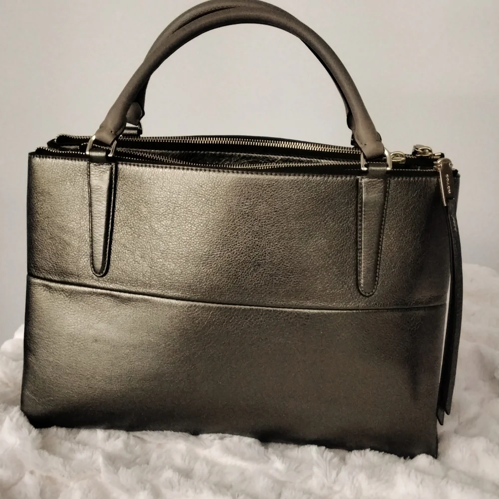 Coach Borough Bag in Metallic Leather (C1420 F32323) large - Picture 5 of 12